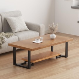 PHWOTAN Upgraded 2 Tier Coffee Table Legs, Square Metal 16 Inch Height 18 inch Width, Heavy Duty Bench & DIY Side Table Legs Set of 2