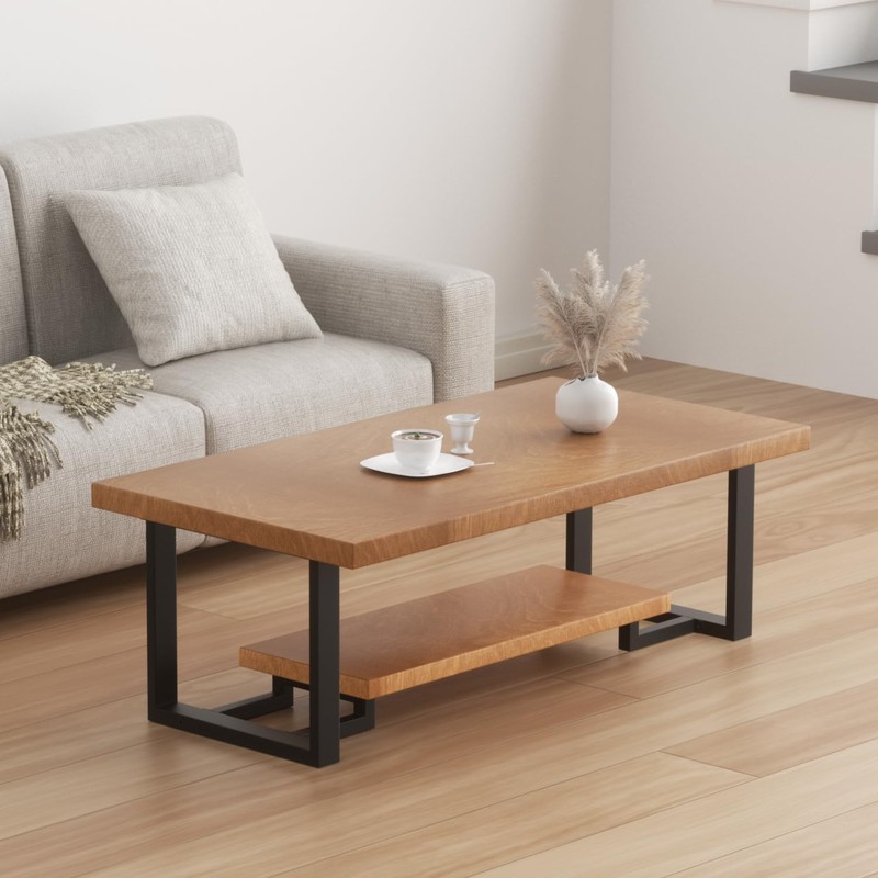 PHWOTAN Upgraded 2 Tier Coffee Table Legs, Square Metal 16