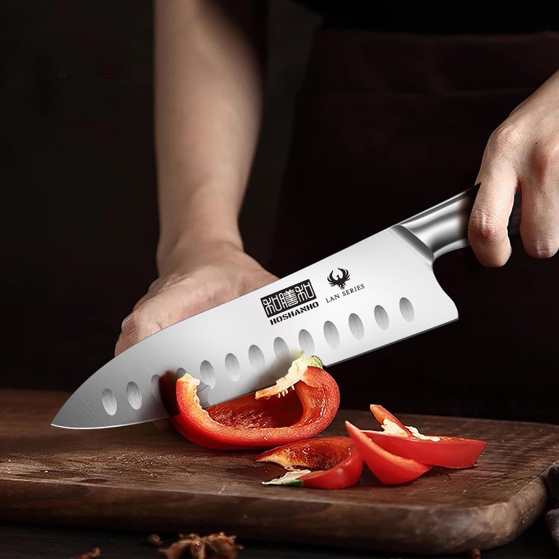 HOSHANHO Santoku Knife 7 Inch, Professional High Carbon Stainless Steel