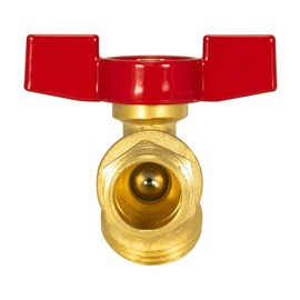 Eastman 1/2 Inch MIP Brass Male Hose Bibb, 3/4 Inch MHT Outlet, Quarter Turn Shut Off Valve, 48600