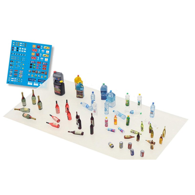 AK Interactive 1/35 Scene Accessory Bottle & Can Set, Plastic