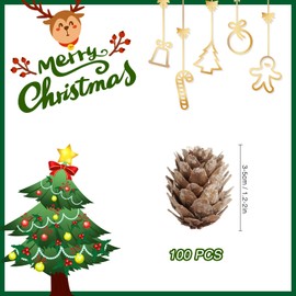 Songjum 100 PCS Mini Snow Pine Cones Christmas Natural Pinecones with White Paint Pine Cones in Bulk for Home Party Crafts Gift Wedding Christmas Tree Winter Decoration