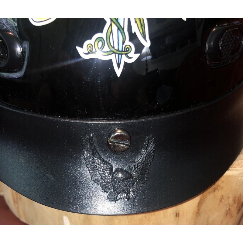 Tennessee Leather Lady Rider Black Dot Approved Motorcycle Helmet With