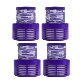 4 Pack V12 Filter Cpmpatible with V10 Cyclone Series, V10 Animal, V10 Absolute, V10 Total Clean, SV12 Cordless Vacuum Cleaner Replacement Parts, Compare Part No.969082-01