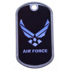 BORED? PARACORD! Air Force - Single Hole - Regular Size Dog Tag - Great for Necklaces