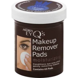 Andrea Eye Q's Eye Make-Up Remover Pads Moisturizing 65 Each (Pack of 10)
