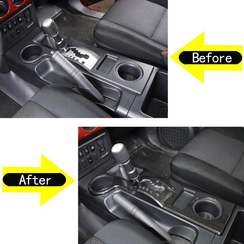 Aunginsy Central Control Gear Shift Panel Cover Cup Holder Trim