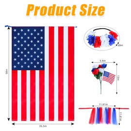 Muximud 4 Pcs Skeleton Clothes Accessories 4th of July Decoration, Giant Sized Skeleton Costume Clothing for Patriotic Garden Lawn Outdoor Decor