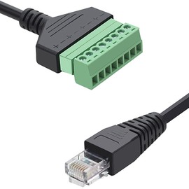 tunghey 2Pack RJ45 Male to 8 Pins Screw Terminal Block Adapter for Cat7 Cat6 Cat5 Ethernet Extender CCTV Digital Internet,RJ45 Male Plug to 8pins Terminal Ethernet Connector 30cm