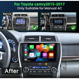 Car Radio Stereo for Toyota Camry 2015 2016 2017, Upgrade 5GWiFi Radio Replacement with 10.1 Inch 1280 * 800 HD Touch Screen Carplay/Andriod Auto, Backup Camera, Bluetooth, GPS Navigation (2+64G)
