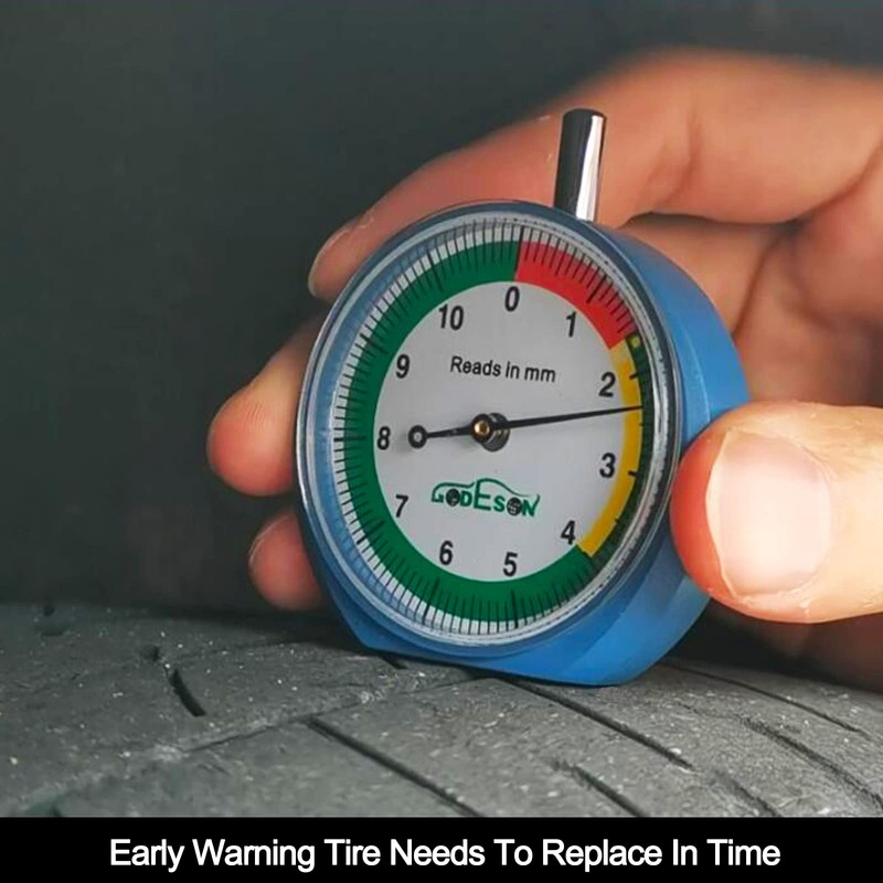 GODESON 88703 Dial Tire Tread Depth Gauge in MM，Professional for