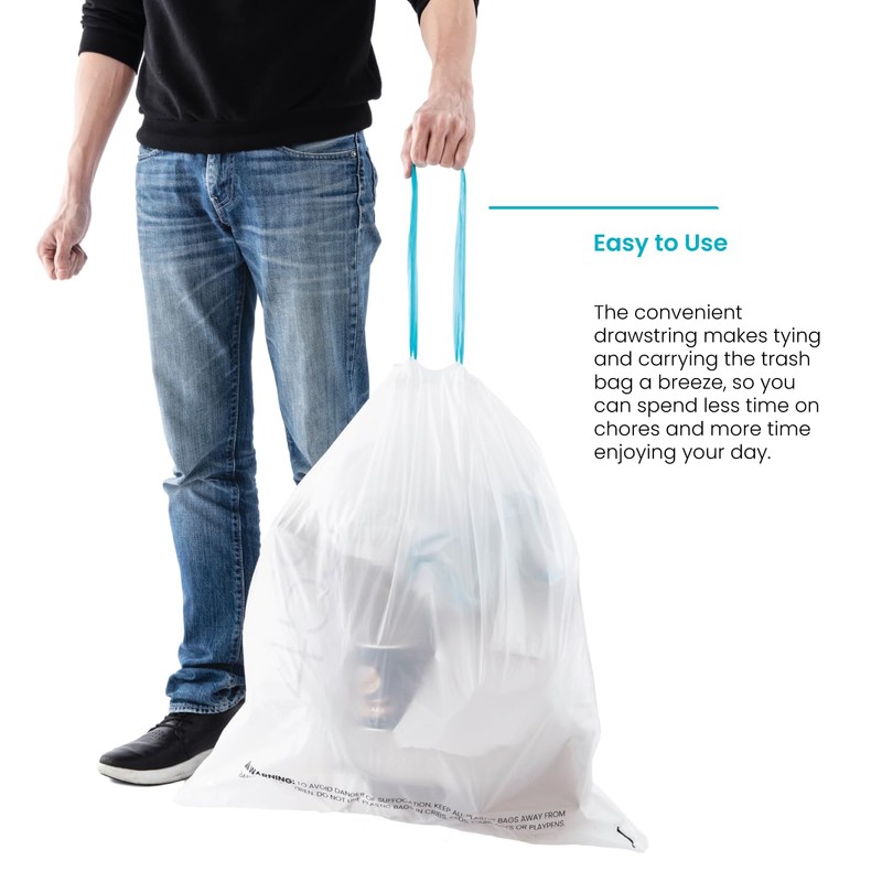 Home Zone Living 12 Gallon Kitchen Trash Bags with Drawstring
