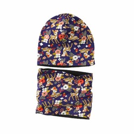 MAKFORT Children's Beanie Hat Scarf Tube Scarf Set Cotton Loop Scarf Boys and Girls Autumn Spring Winter, Deer.