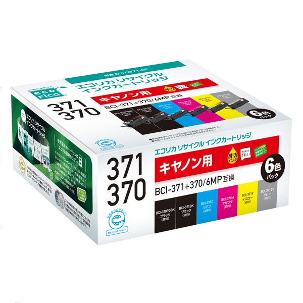 ECI-C371-6P ECI-C371-6P Remanufactured Ink Compatible with Canon BCI-371+370/6MP (6 Colors)