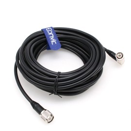 Eonvic GPS Antenna Cable Black TNC to TNC 90 Degrees Flexible Coaxial Cable RG223 for GNSS/GPS Receivers (9M)