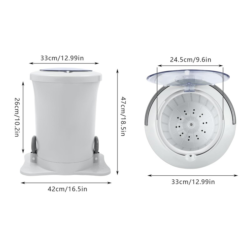 Manual Clothes Dehydrator,Portable Mini Dryer Compact Spin Dryer with Clear