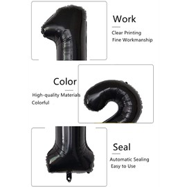 DUXUANT Black 41 Birthday Decorations - 40 Inch Number Foil Balloons for 41th Birthday Party Decoration Wedding Anniversary Photos Props Supplies