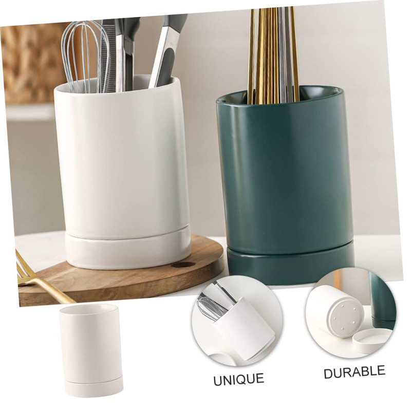 Ceramic Dishes Kitchen Utensil , Ceramic Utensil Holder Set Cutlery