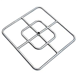 onlyfire 12-Inch Stainless Steel Square Fire Pit Burner, Double Ring