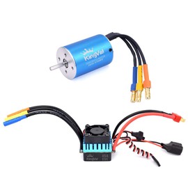 KingVal Replacement 2838 4500KV Sensorless Brushless Motor Shaft 3.175mm with 45A Brushless ESC Combo Compatible with 1/14 1/16 RC Car