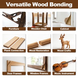 Wood Super Glue 60 Gram Clear Instant CA Glue for Woodworking Wooden Crafts Carpenters & Hobby Models, Heavy Duty Wood Furniture Repair for Chairs, Cabinets Strong All Purpose Cyanoacrylate Adhesive