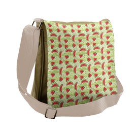 Lunarable Watermelon Messenger Bag, Slices of Summer Fruit, Unisex Cross-body