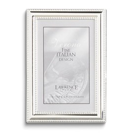 Sonia Jewels Real Silver-plated Beaded Edge 4x6 Photo Frame 8.5"