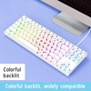 Gaming Keyboard USB Round 87 Keys Colorful Backlit Ergonomic Mechanical