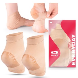 SULPO 3 Paare Fersensocken mit Silikon Einsatz - dünn Silikon Fersenschutz aus Nylon, zur Hornhautpflege, atmungsaktive Hornhaut Socken, Fersenschoner, Bequeme Socken mit Silikon