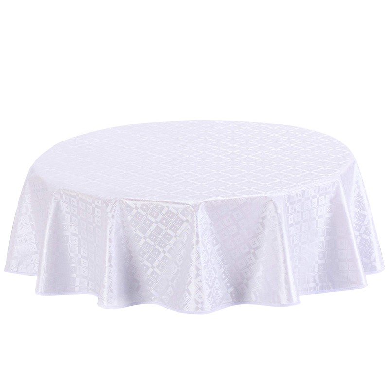Home Direct Round Embossed Oilcloth PVC Wipe Clean Tablecloth Table