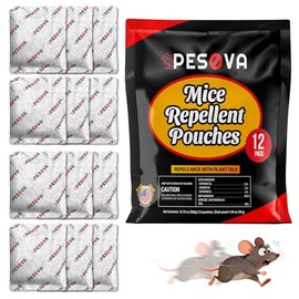 Mouse Repellent Pouches, Natural Rodent Repellent for Home, Car, RV, Garage, and Storage-Peppermint Scented Mice Repellent, Long-Lasting Indoor & Outdoor Rodent Defense (12 Pack)