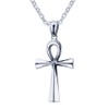 FPHNUY Men's Stainless Steel Coptic Anka Cross Religious Pendant Necklace,
