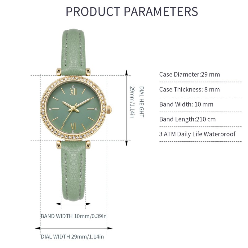 Comtex Fashionable Women's Analogue Quartz White Dial Wrist Watch, Green,