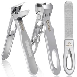 Toenail Clippers for Seniors Thick Nails, Angled Head Ingrown Toe Nail Clippers with Slanted Curved Blade, No Splash Nail Clippers for Men & Women Fingernail, Professional German Nail Cutter Wide Jaw