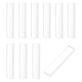 INFUNLY 10pcs Clear White Reusable Clay Mold Making 2.9x2.9 Inch Transparent Moulding Clay Craft Resin Strip Use with Hot Water Clear Modeling Clay Perfect for Short Clay Project with Storage Box