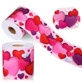 Dispowreath 68.9 Feet Valentine's Day Bulletin Board Border Decoration Heart-Shaped Bulletin Board Border Trim Red Pink Love Heart Border Roll for Party Classroom Chalkboard Wall Decor(Cute Style)
