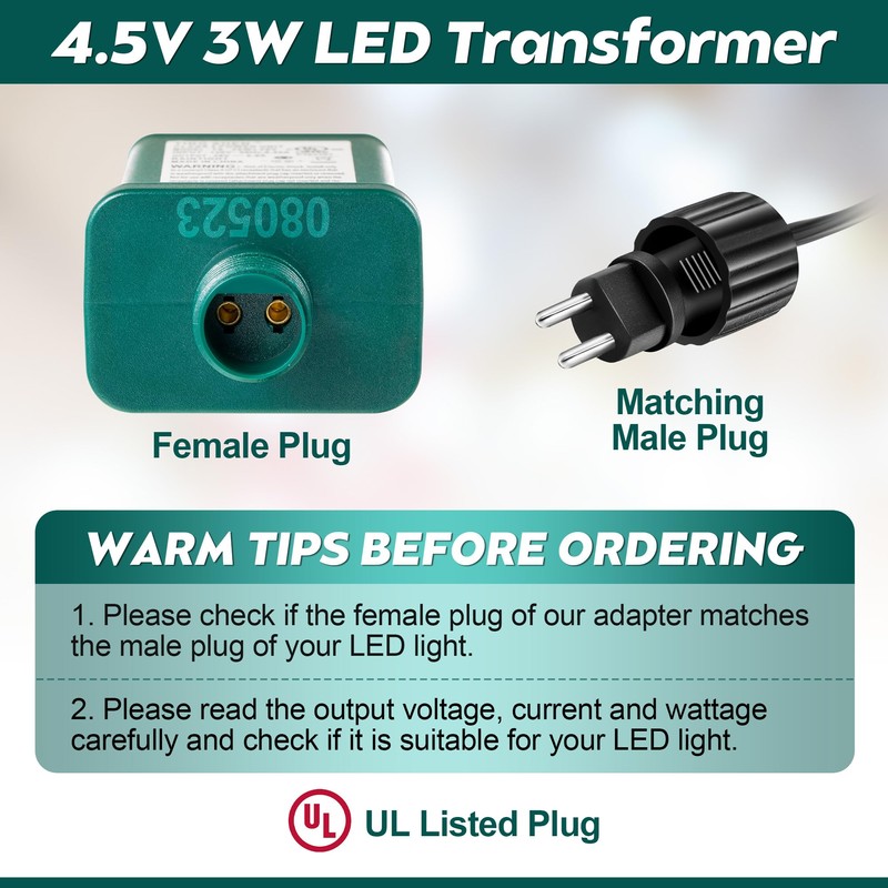 Enhon 4.5V 3W LED Power Supply, TS-3W4.5V UL Listed LED
