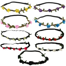 Zac's Alter Ego Rose Flower Head Elastic Set - Weddings, Festivals, Fancy Dress