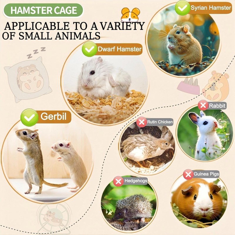 8 in 1 Clear Acrylic Hamster Cage with All Accessories,13.5''L*