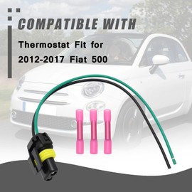 9012 3-Wire Halogen Bulb Connector Pigtail Fit for 2012-2017 Fiat 500 16GA 16AWG