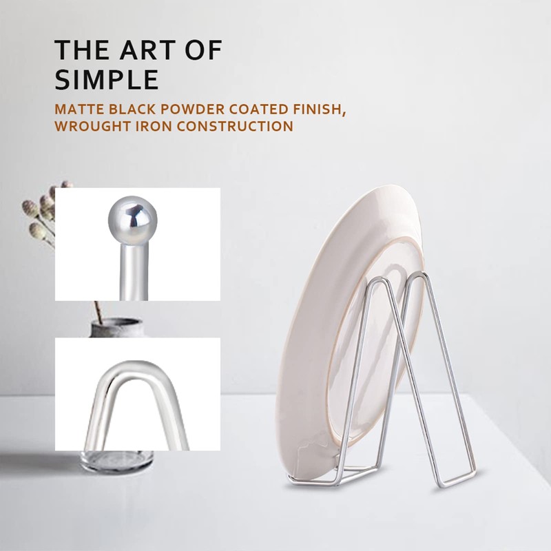 HCHLQLZ Silver Decorative plate stand Holder Picture Frame stand Easel