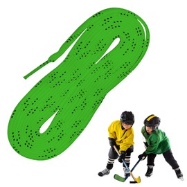 Professional Shoelaces for Ice Hockey Skates, Waxed Shoelaces, Anti-Freeze, Anti-Break, Shoelaces for Sports, Skiing, Also Suitable for Inline Skates and Roller Skates, Hockey, Black, Green