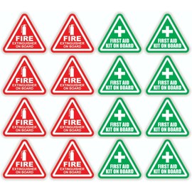Stickers Decals Decorative 16 Pack - Fire Extinguisher First Aid Kit on Board Vinyl Stickers Decals 2inch