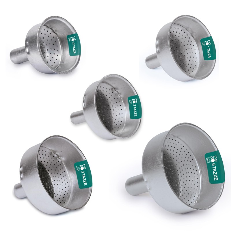 LifeChic Filtro Imbuto per Caffettiera Moka 3 Tazze, Ricambio Universale