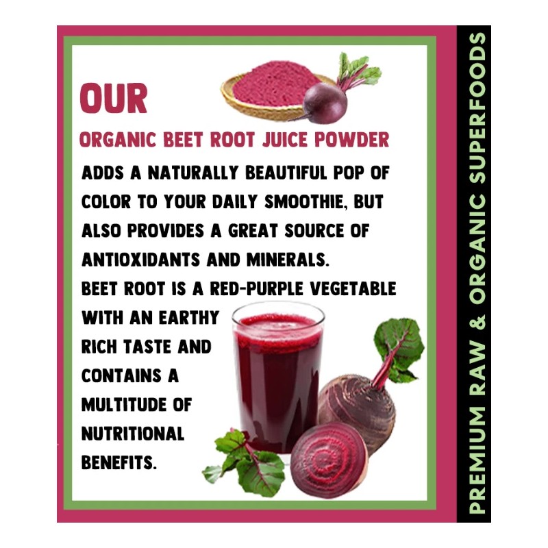 Cherie Sweet Heart Organic Beet Root Juice Powder, Natural Nitrates