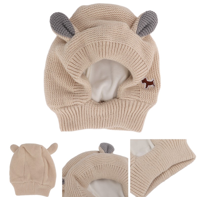 Knitted Rabbits Ear Pet Hat Noise Protection Warm Dog Grooming