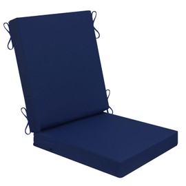 AAAAAcessories Outdoor Seat Cushions for Patio Furniture, Waterproof Replacement Patio Chair Cushion Set, 20 x 20 x 3 + 20 x 24 x 3 Inch, Navy Blue