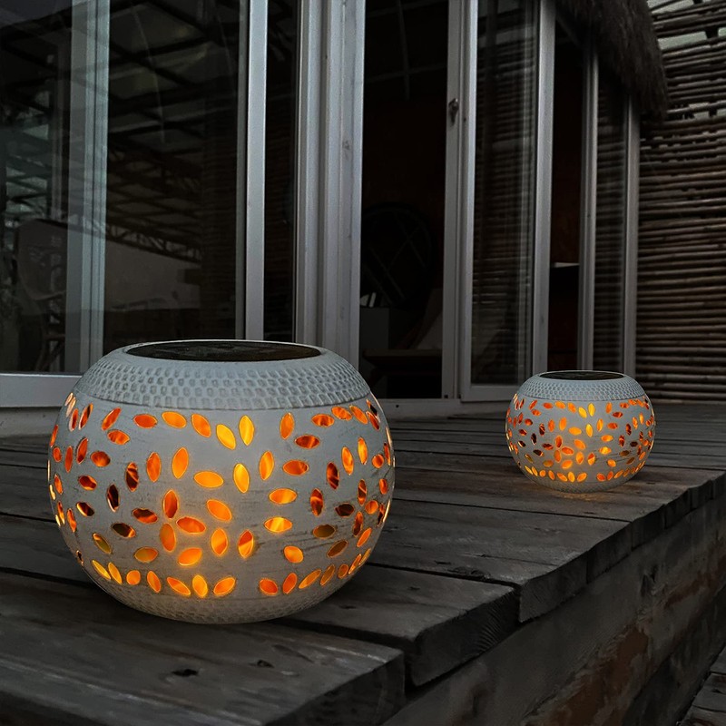 Solar Table Lights Outdoor Waterproof - Dancing Flickering Flame Lamp
