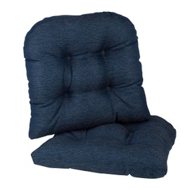 Klear Vu Gripper Overstuffed Universal Non-Slip Dining Chair Cushions for Kitchen Decor or Office Use, U-Shaped Skid-Proof Seat Pad, 17x17 Inches, 2 Count (Pack of 1), Solid Indigo