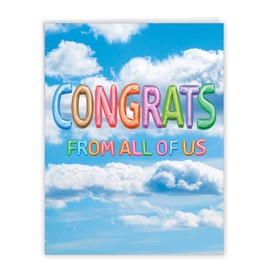 The Best Card Company - Jumbo Congratulations Greeting Card (8.5 x 11 Inch) - Big Group Notecard, Cute and Fun Whimsical Balloons (Not 3D or Raised) - Inflated Messages Congrats J5651PCGG-US